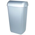 PlastiQline Abfallbehälter Kunststoff mit Edelstahl Optik 23 Liter Swing Deckel