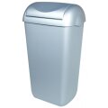 PlastiQline Abfallbehälter Kunststoff mit Edelstahl Optik 23 Liter Swing Deckel