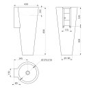 Waschtisch BAILA ohne Hl. Edst. 1.4301 außen sat innen pol.