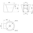 Waschtisch MINI BAILA ohne Hahnloch ohne Überlauf...