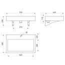 Waschtisch AQUEDUTO wandh. Hl. D 35 mm mittig Edst. 1.4301 satiniert