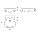 Waschtisch FRAJU ohne Hahnloch mit Überlauf Edst....