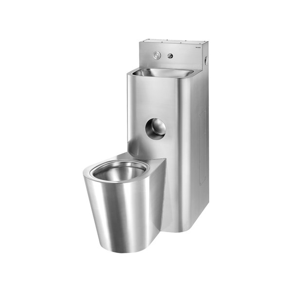 Gefängniskombi KOMPACT Waschtisch WC bodenst. li Edst. 1.4301 sat