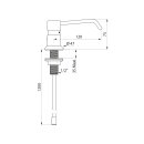 Tischeinbau-Seifenspender Auslauf gebogen, Schlauch L 1.200 mm, Messing verchromt