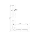 Sp&uuml;lrohr gebogen PVC f&uuml;r Unterputz/Hinterwandmontage Sp&uuml;lrohrverbinder D32 mm