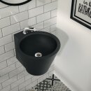 DELABIE Waschtisch MINI BAILA Hahnloch Durchmesser 35 mm mittig ohne Überlauf Edelstahl matt schwarz